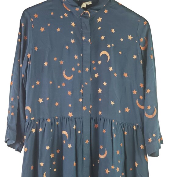 Sugarhill Brighton Mystic Nights Babydoll Shirt Dress Sz 8 - Picture 4 of 12